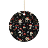 Skull Face Christmas Ceramic Ornament Xmas Holiday Patterns - Wonder Print Shop