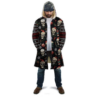 Skull Face Christmas Cloak Xmas Holiday Patterns - Wonder Print Shop