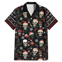 Skull Face Christmas Family Matching Mermaid Dress and Hawaiian Shirt Xmas Holiday Patterns - Wonder Print Shop