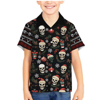 Skull Face Christmas Family Matching Mermaid Dress and Hawaiian Shirt Xmas Holiday Patterns - Wonder Print Shop