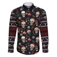 Skull Face Christmas Family Matching Puletasi and Hawaiian Shirt Xmas Holiday Patterns - Wonder Print Shop