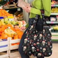 Skull Face Christmas Grocery Bag Xmas Holiday Patterns - Wonder Print Shop