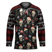 Skull Face Christmas Hockey Jersey Xmas Holiday Patterns - Wonder Print Shop