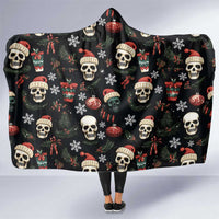 Skull Face Christmas Hooded Blanket Xmas Holiday Patterns - Wonder Print Shop