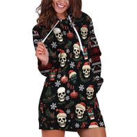 Skull Face Christmas Hoodie Dress Xmas Holiday Patterns - Wonder Print Shop