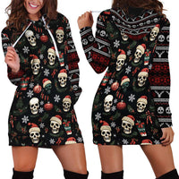 Skull Face Christmas Hoodie Dress Xmas Holiday Patterns - Wonder Print Shop