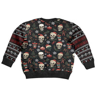 Skull Face Christmas Kid Ugly Christmas Sweater Xmas Holiday Patterns - Wonder Print Shop