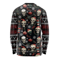 Skull Face Christmas Long Sleeve Shirt Xmas Holiday Patterns - Wonder Print Shop