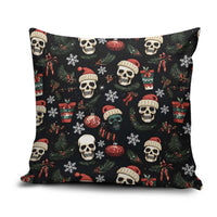 Skull Face Christmas Pillow Cover Xmas Holiday Patterns - Wonder Print Shop