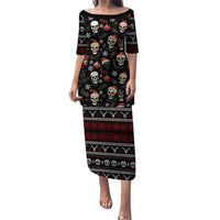 Skull Face Christmas Puletasi Xmas Holiday Patterns - Wonder Print Shop