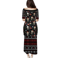 Skull Face Christmas Puletasi Xmas Holiday Patterns - Wonder Print Shop