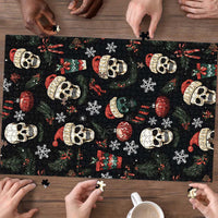 Skull Face Christmas Puzzle Xmas Holiday Patterns - Wonder Print Shop