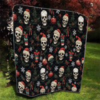 Skull Face Christmas Quilt Xmas Holiday Patterns - Wonder Print Shop