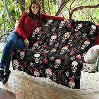Skull Face Christmas Quilt Xmas Holiday Patterns - Wonder Print Shop