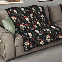 Skull Face Christmas Quilt Xmas Holiday Patterns - Wonder Print Shop