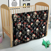 Skull Face Christmas Quilt Xmas Holiday Patterns - Wonder Print Shop