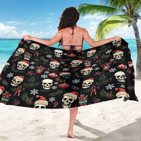 Skull Face Christmas Sarong Xmas Holiday Patterns - Wonder Print Shop