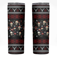 Skull Face Christmas Skinny Tumbler Xmas Holiday Patterns - Wonder Print Shop