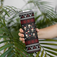 Skull Face Christmas Skinny Tumbler Xmas Holiday Patterns - Wonder Print Shop