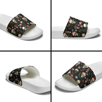 Skull Face Christmas Slide Sandals Xmas Holiday Patterns - Wonder Print Shop