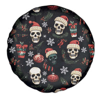Skull Face Christmas Spare Tire Cover Xmas Holiday Patterns - Wonder Print Shop