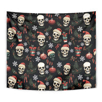 Skull Face Christmas Tapestry Xmas Holiday Patterns - Wonder Print Shop