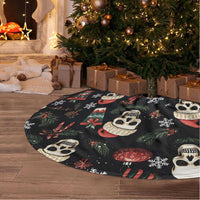 Skull Face Christmas Tree Skirt Xmas Holiday Patterns - Wonder Print Shop