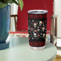 Skull Face Christmas Tumbler Cup Xmas Holiday Patterns - Wonder Print Shop