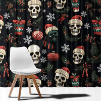Skull Face Christmas Window Curtain Xmas Holiday Patterns - Wonder Print Shop