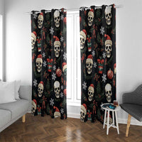 Skull Face Christmas Window Curtain Xmas Holiday Patterns - Wonder Print Shop