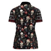 Skull Face Christmas Women Polo Shirt Xmas Holiday Patterns - Wonder Print Shop