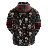 Skull Face Christmas Zip Hoodie Xmas Holiday Patterns - Wonder Print Shop