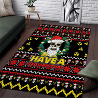 Skull Have A Rad Christmas Area Rug Xmas Holiday Patterns - Wonder Print Shop