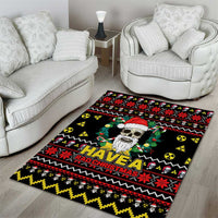 Skull Have A Rad Christmas Area Rug Xmas Holiday Patterns - Wonder Print Shop