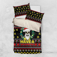 Skull Have A Rad Christmas Bedding Set Xmas Holiday Patterns - Wonder Print Shop