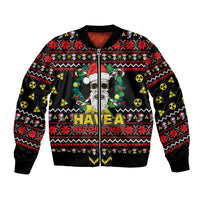 Skull Have A Rad Christmas Bomber Jacket Xmas Holiday Patterns - Wonder Print Shop