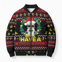 Skull Have A Rad Christmas Bomber Puffer Jacket Xmas Holiday Patterns - Wonder Print Shop