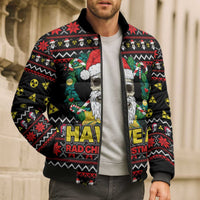 Skull Have A Rad Christmas Bomber Puffer Jacket Xmas Holiday Patterns - Wonder Print Shop