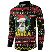 Skull Have A Rad Christmas Button Sweatshirt Xmas Holiday Patterns - Wonder Print Shop