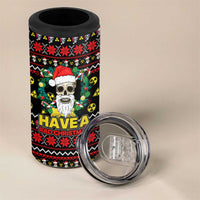 Skull Have A Rad Christmas 4 in 1 Can Cooler Tumbler Xmas Holiday Patterns - Wonder Print Shop