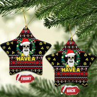 Skull Have A Rad Christmas Ceramic Ornament Xmas Holiday Patterns - Wonder Print Shop