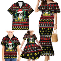 Skull Have A Rad Christmas Family Matching Mermaid Dress and Hawaiian Shirt Xmas Holiday Patterns - Wonder Print Shop