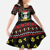 Skull Have A Rad Christmas Family Matching Off The Shoulder Long Sleeve Dress and Hawaiian Shirt Xmas Holiday Patterns - Wonder Print Shop