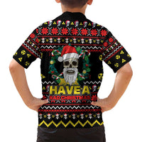 Skull Have A Rad Christmas Family Matching Off Shoulder Maxi Dress and Hawaiian Shirt Xmas Holiday Patterns - Wonder Print Shop