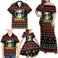 Skull Have A Rad Christmas Family Matching Off Shoulder Maxi Dress and Hawaiian Shirt Xmas Holiday Patterns - Wonder Print Shop