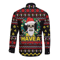 Skull Have A Rad Christmas Long Sleeve Button Shirt Xmas Holiday Patterns - Wonder Print Shop