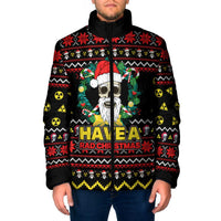 Skull Have A Rad Christmas Padded Jacket Xmas Holiday Patterns - Wonder Print Shop