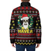 Skull Have A Rad Christmas Padded Jacket Xmas Holiday Patterns - Wonder Print Shop
