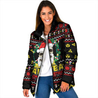 Skull Have A Rad Christmas Padded Jacket Xmas Holiday Patterns - Wonder Print Shop