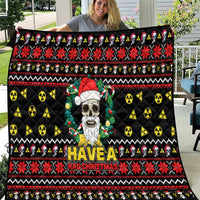 Skull Have A Rad Christmas Quilt Xmas Holiday Patterns - Wonder Print Shop